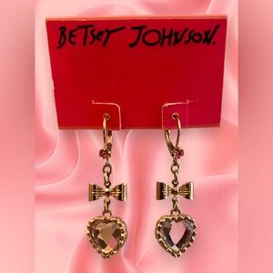 Betsey Johnson light pink heart earrings.